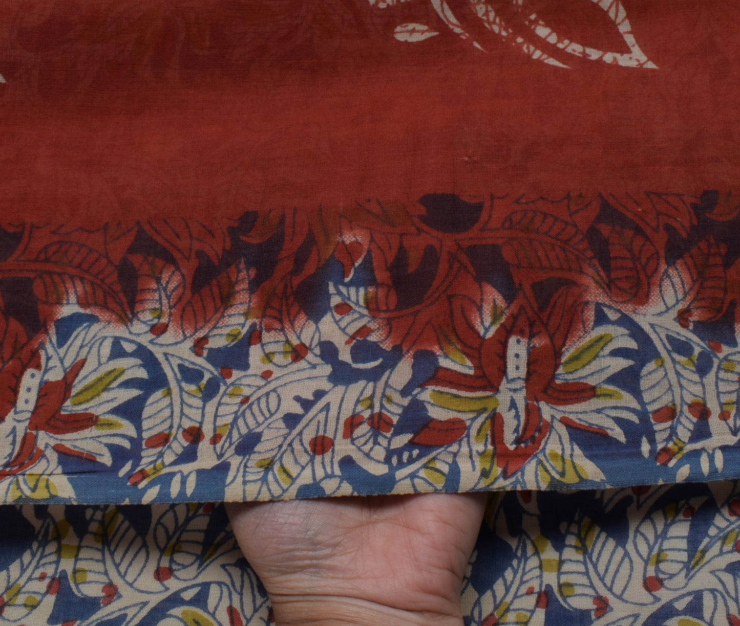 Sushila Vintage Maroon Saree Pure Cotton Kalamkari Printed Soft Craft Fabric