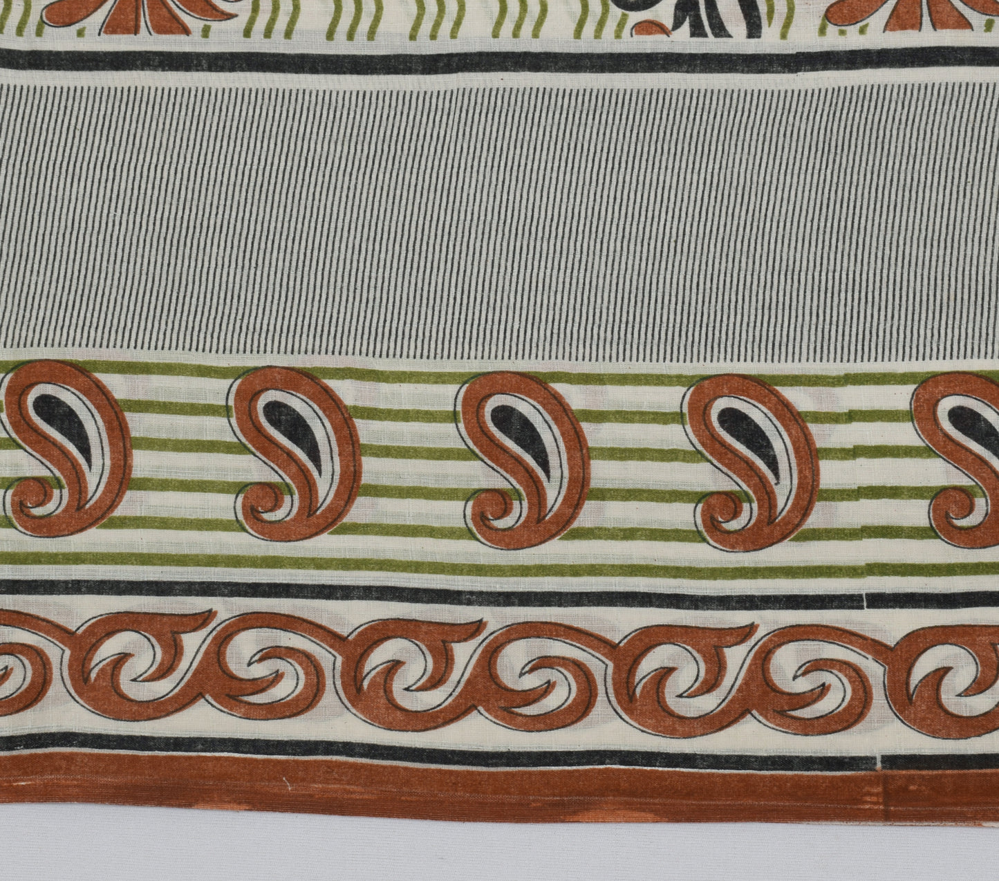 Sushila Vintage Cream Saree 100% Pure Cotton Printed Floral Soft Craft Fabric