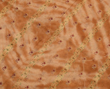 Sushila Vintage Brown Saree 100% Pure Cotton Printed Floral Soft Craft Fabric