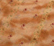 Sushila Vintage Brown Saree 100% Pure Cotton Printed Floral Soft Craft Fabric