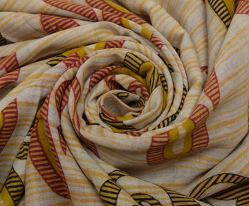 Sushila Vintage Indian Saree 100% Pure Cotton Printed Paisley Soft Craft Fabric