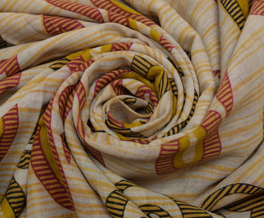 Sushila Vintage Indian Saree 100% Pure Cotton Printed Paisley Soft Craft Fabric
