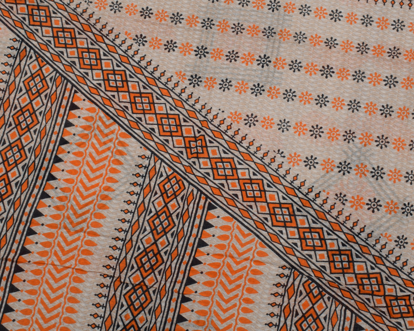 Sushila Vintage Indian Saree 100% Pure Cotton Printed Soft Craft Sari Fabric