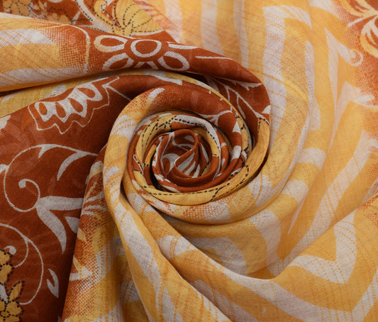 Sushila Vintage Multi-Color Saree 100% Pure Cotton Printed Floral Craft Fabric