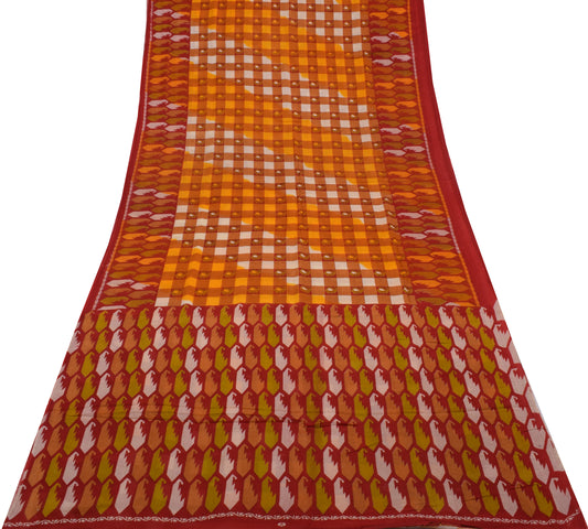 Sushila Vintage Multi-Color Saree Pure Cotton Printed Paisley Soft Craft Fabric