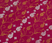 Sushila Vintage Magenta Saree 100% Pure Cotton Printed Paisley Soft Craft Fabric