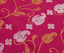 Sushila Vintage Magenta Saree 100% Pure Cotton Printed Paisley Soft Craft Fabric
