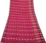 Sushila Vintage Magenta Saree 100% Pure Cotton Printed Paisley Soft Craft Fabric