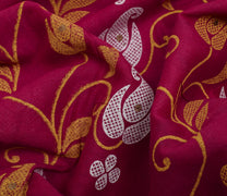 Sushila Vintage Magenta Saree 100% Pure Cotton Printed Paisley Soft Craft Fabric