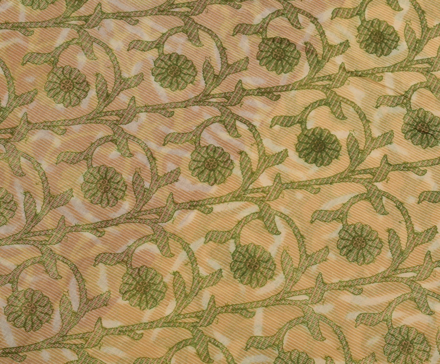 Sushila Vintage Indian Saree 100% Pure Cotton Printed Floral Soft Craft Fabric