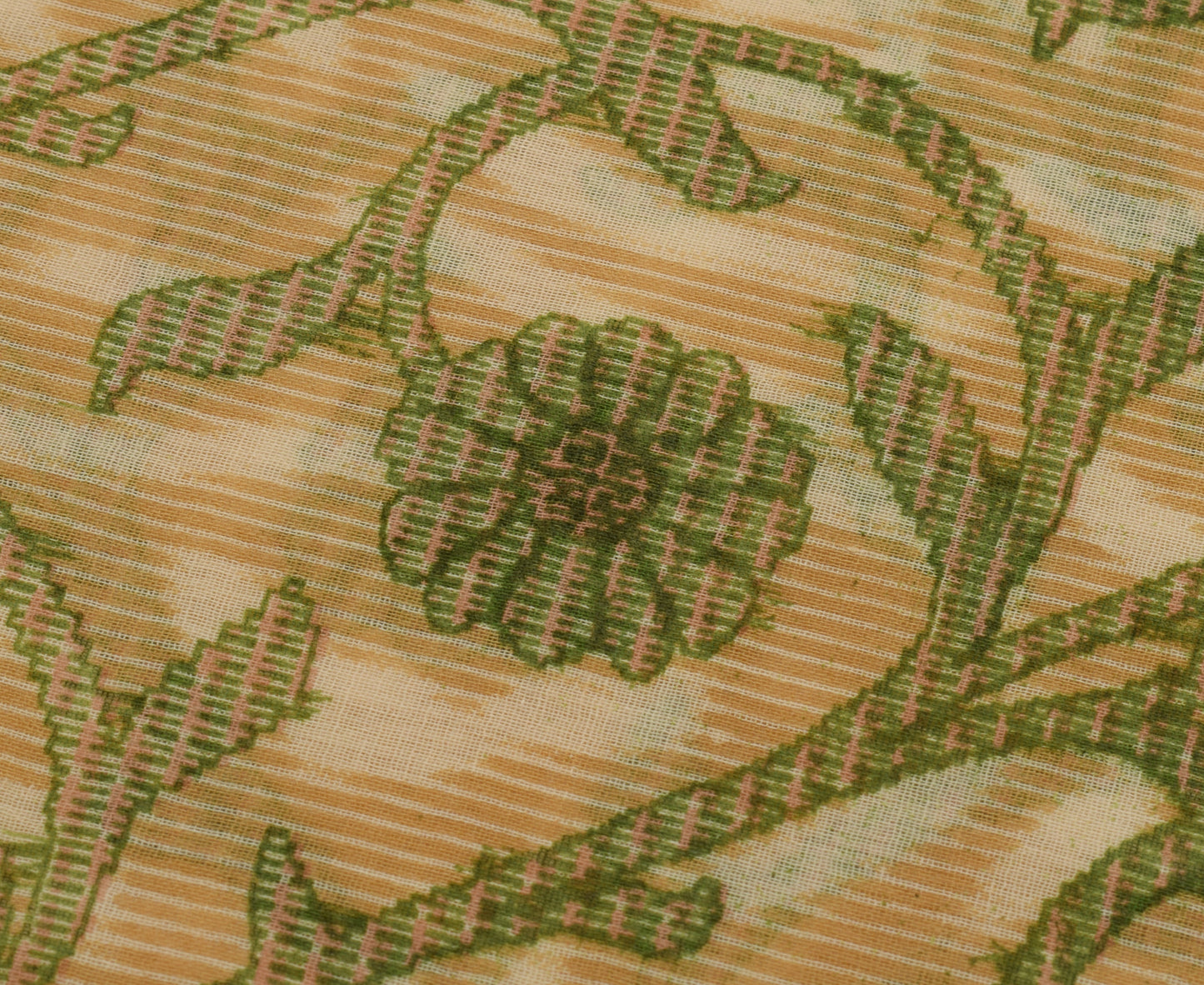 Sushila Vintage Indian Saree 100% Pure Cotton Printed Floral Soft Craft Fabric