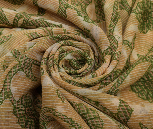 Sushila Vintage Indian Saree 100% Pure Cotton Printed Floral Soft Craft Fabric