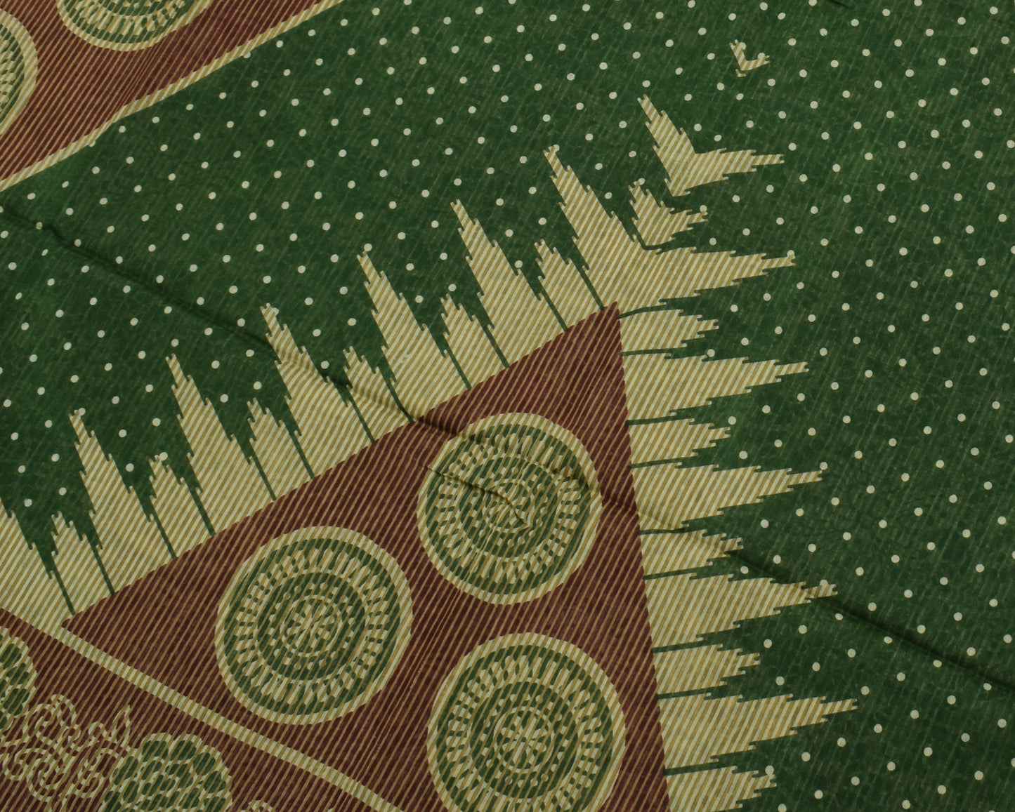 Sushila Vintage Brown Saree 100% Pure Cotton Printed Floral Soft Craft Fabric