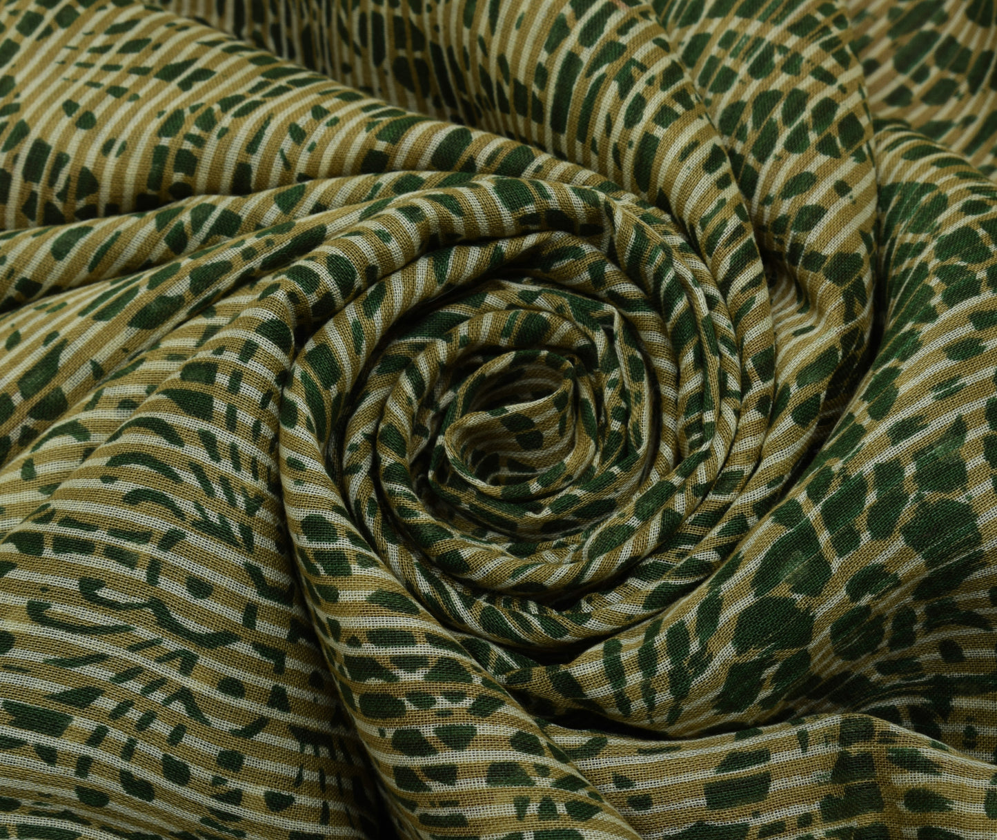 Sushila Vintage Brown Saree 100% Pure Cotton Printed Floral Soft Craft Fabric