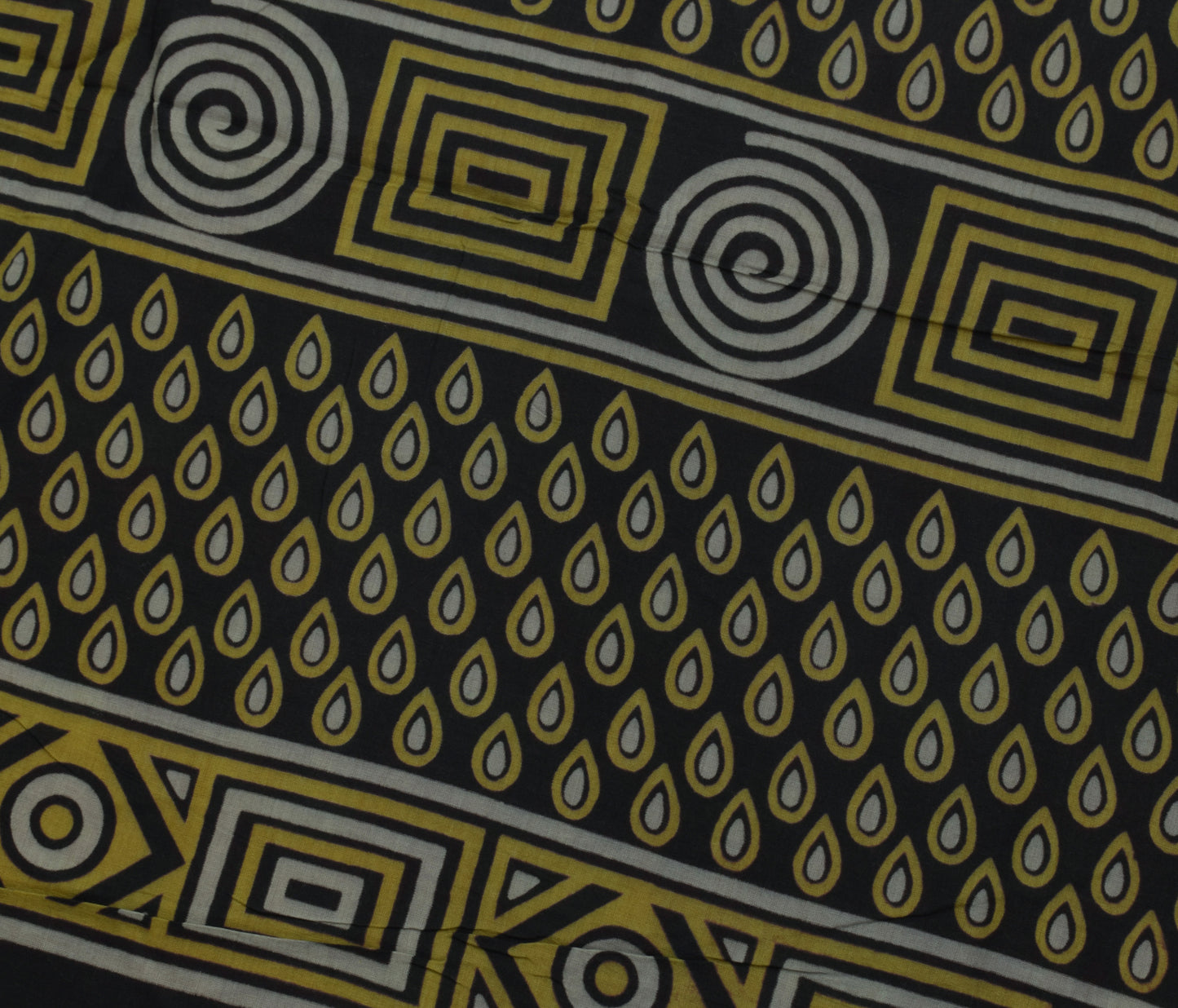 Sushila Vintage Brown Saree 100% Pure Cotton Printed Paisley Soft Craft Fabric