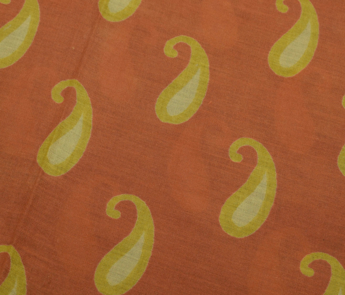 Sushila Vintage Brown Saree 100% Pure Cotton Printed Paisley Soft Craft Fabric