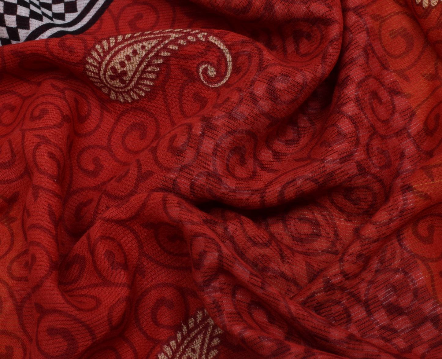Sushila Vintage Indian Saree 100% Pure Cotton Printed Paisley Soft Craft Fabric