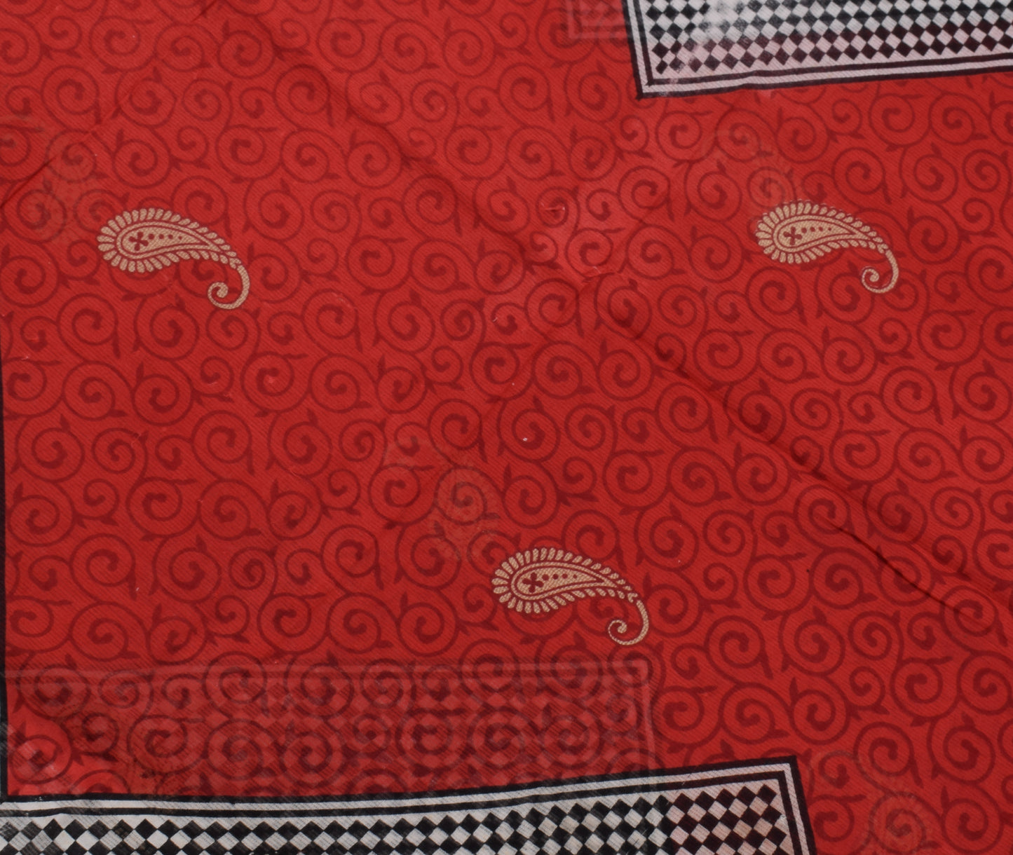 Sushila Vintage Indian Saree 100% Pure Cotton Printed Paisley Soft Craft Fabric