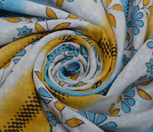 Sushila Vintage Multi-Color Saree Pure Cotton Printed Floral Soft Craft Fabric