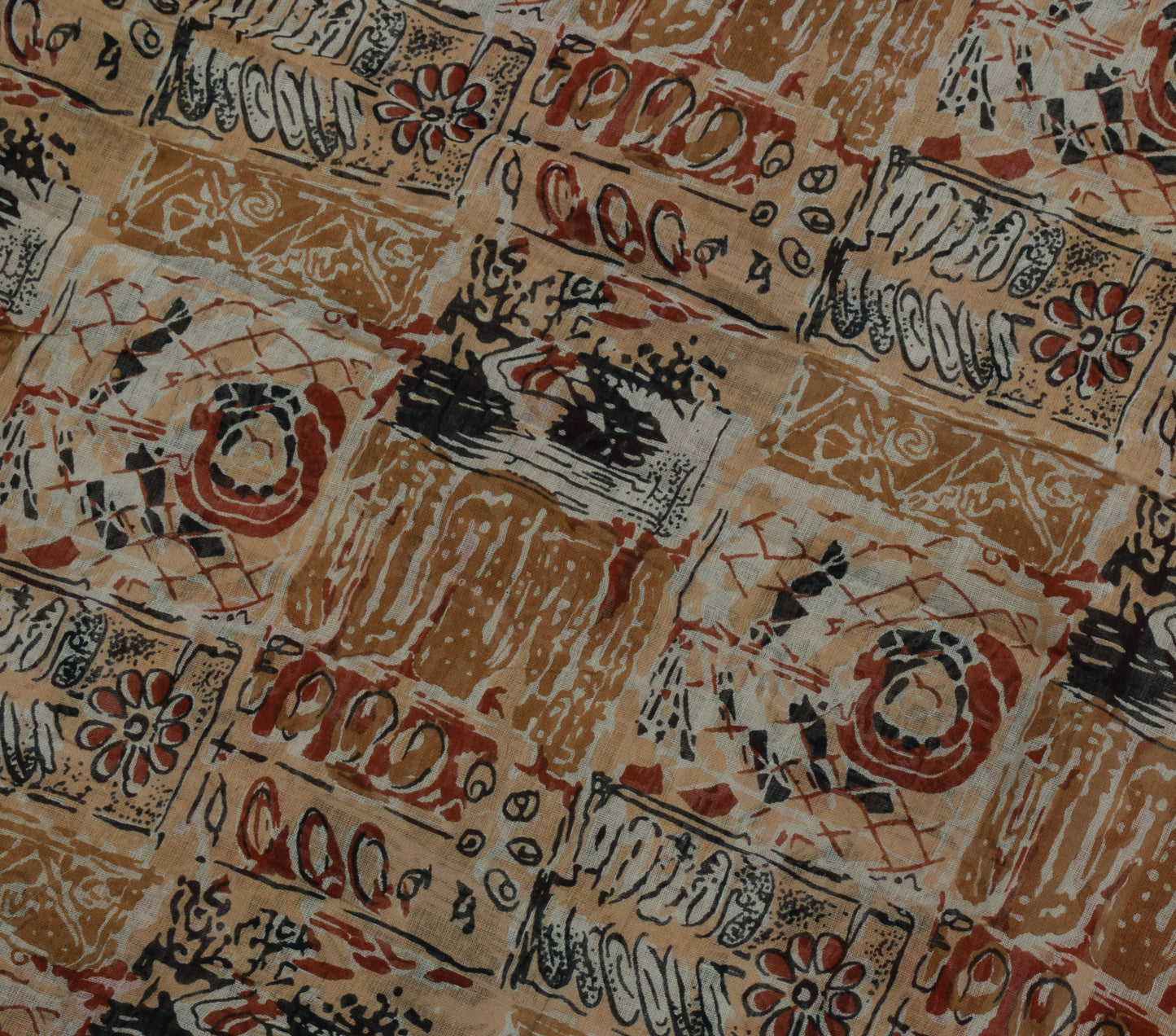 Sushila Vintage Indian Saree 100% Pure Cotton Printed Craft 5 Yard Sari Fabric