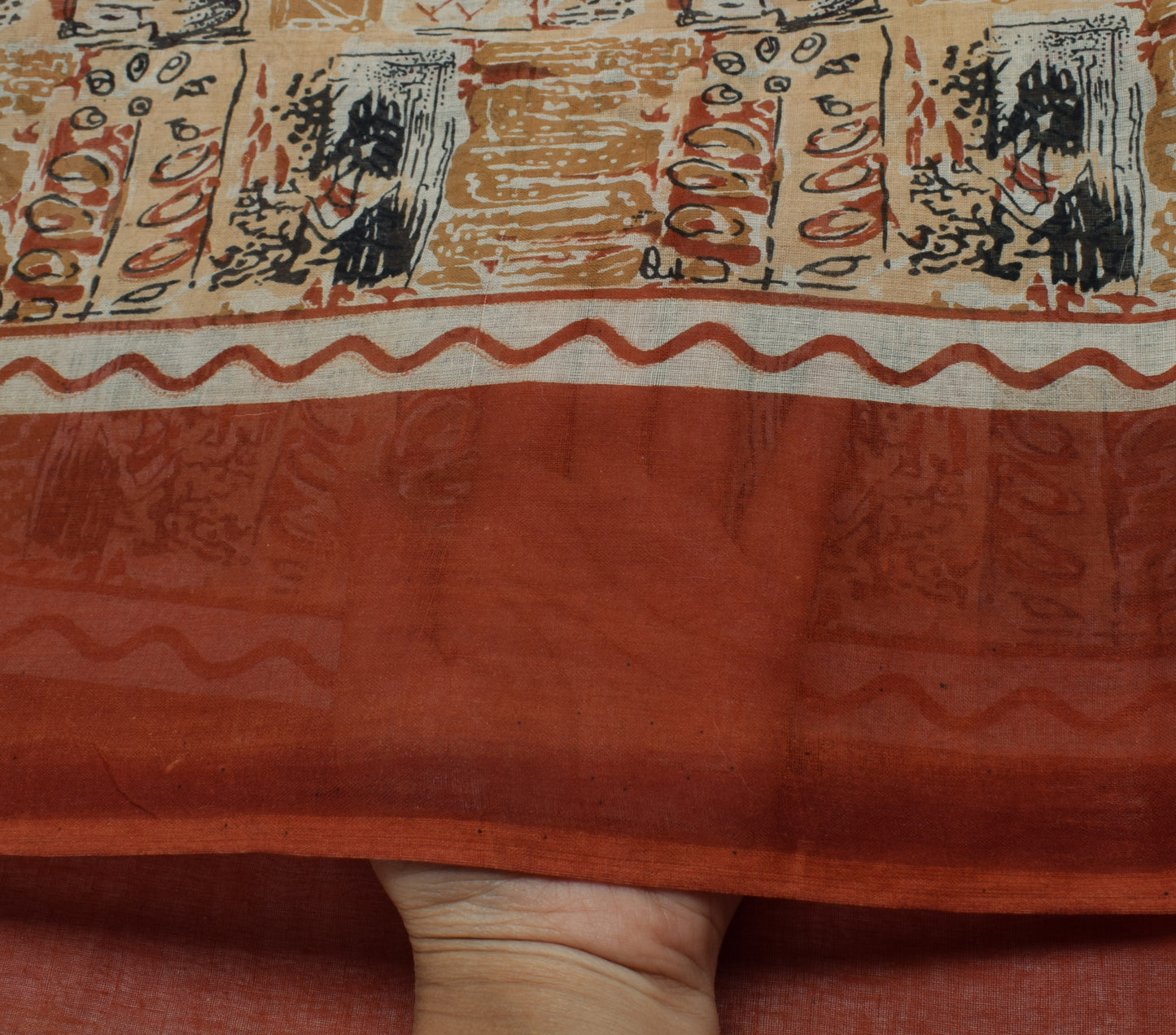 Sushila Vintage Indian Saree 100% Pure Cotton Printed Craft 5 Yard Sari Fabric