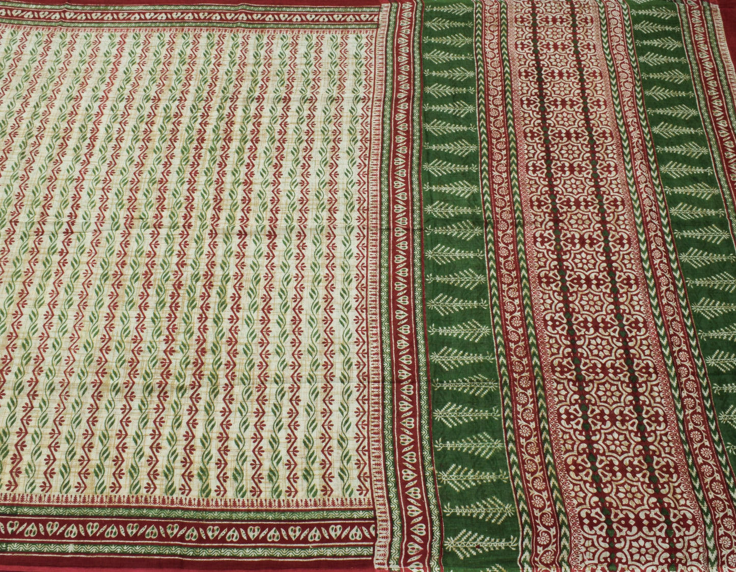 Sushila Vintage Indian Saree 100% Pure Cotton Printed Floral Soft Craft Fabric