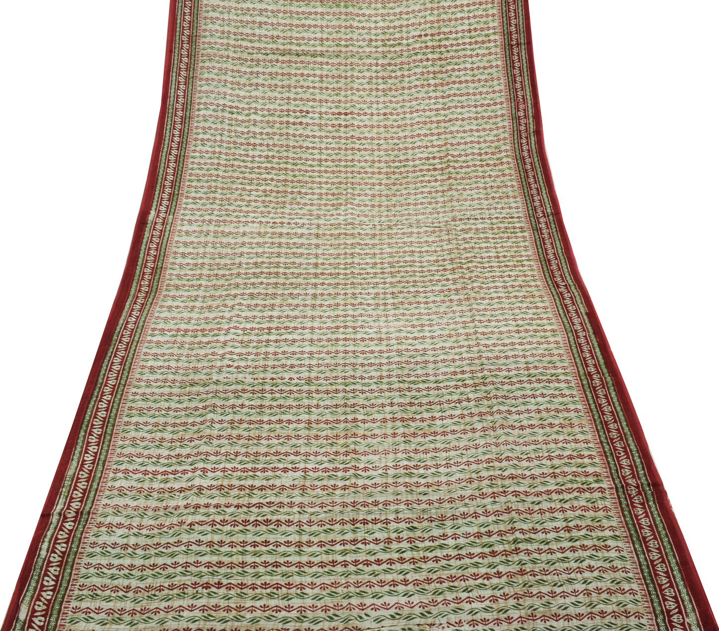 Sushila Vintage Indian Saree 100% Pure Cotton Printed Floral Soft Craft Fabric