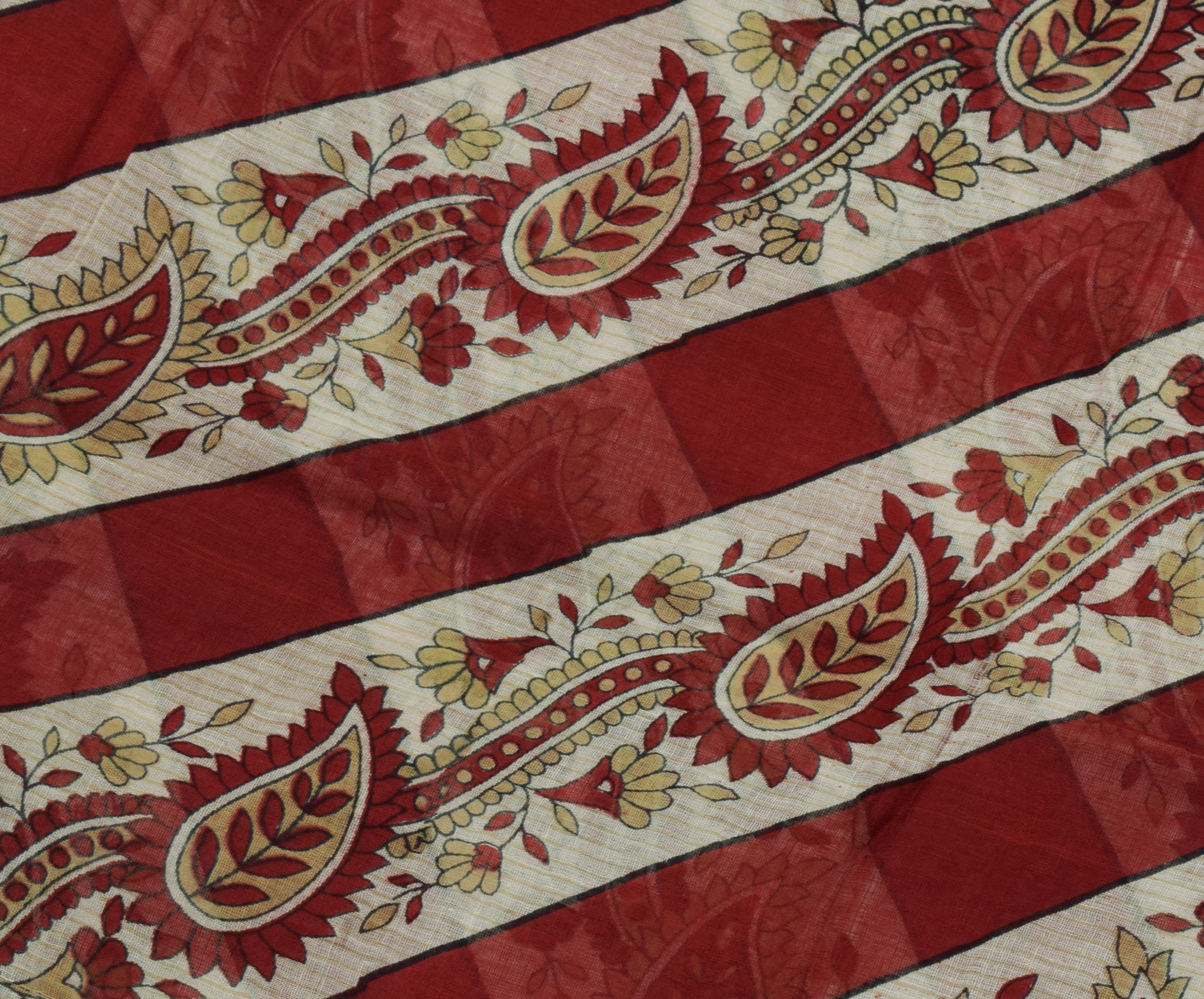 Sushila Vintage Indian Saree 100% Pure Cotton Printed Floral Soft Craft Fabric