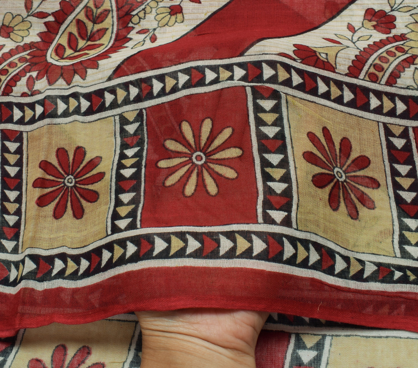 Sushila Vintage Indian Saree 100% Pure Cotton Printed Floral Soft Craft Fabric