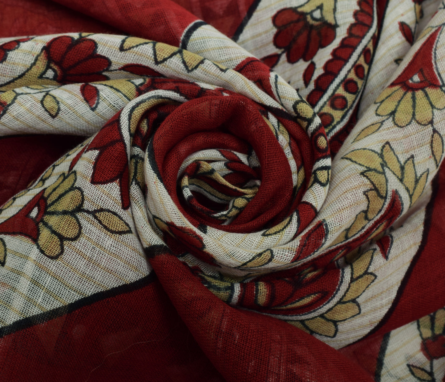 Sushila Vintage Indian Saree 100% Pure Cotton Printed Floral Soft Craft Fabric