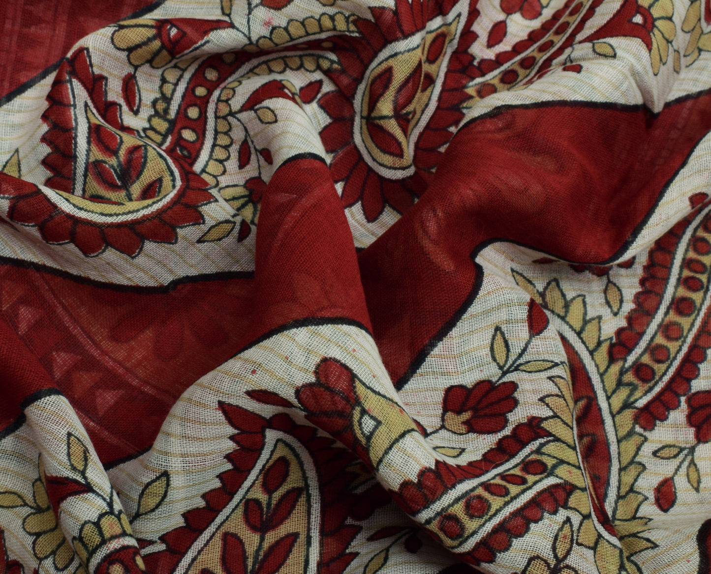 Sushila Vintage Indian Saree 100% Pure Cotton Printed Floral Soft Craft Fabric