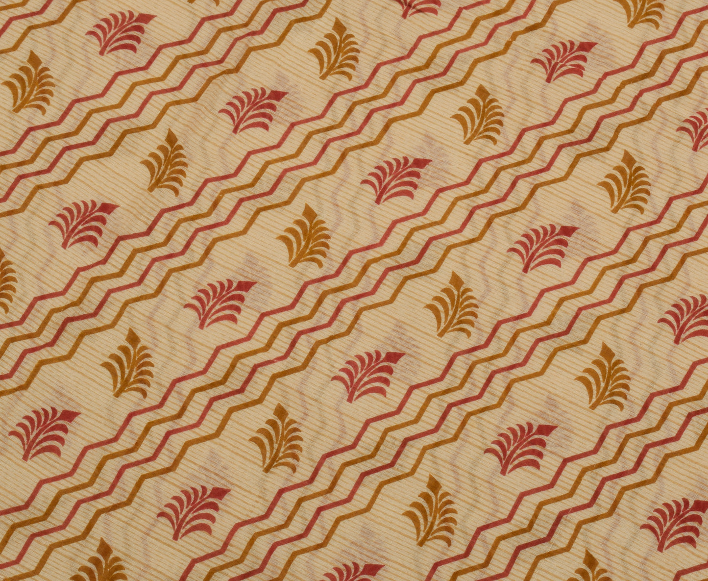 Sushila Vintage Light Brown Saree Pure Cotton Printed Floral Soft Craft Fabric