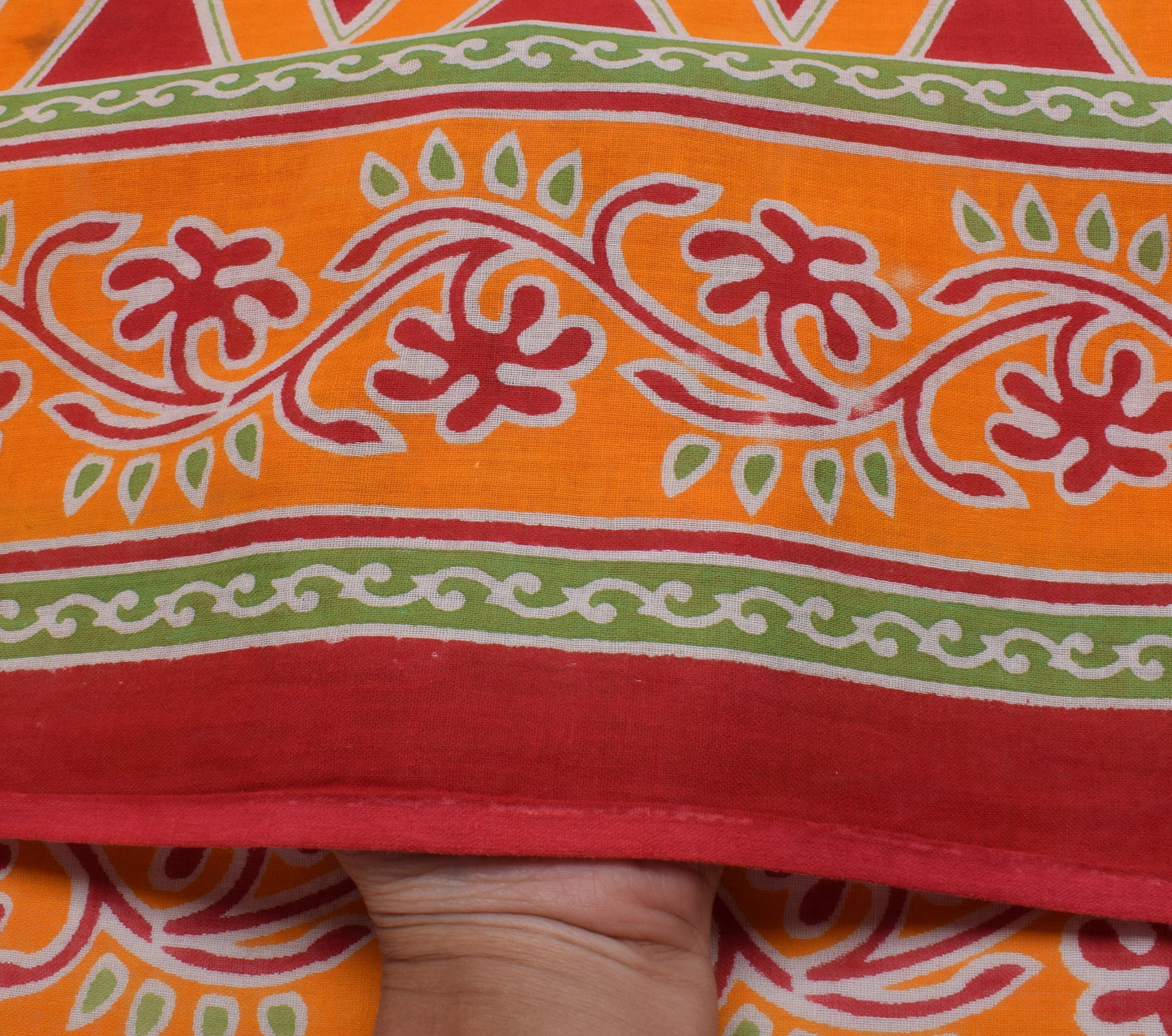 Sushila Vintage Red Saree 100% Pure Cotton Printed Paisley Soft Craft Fabric