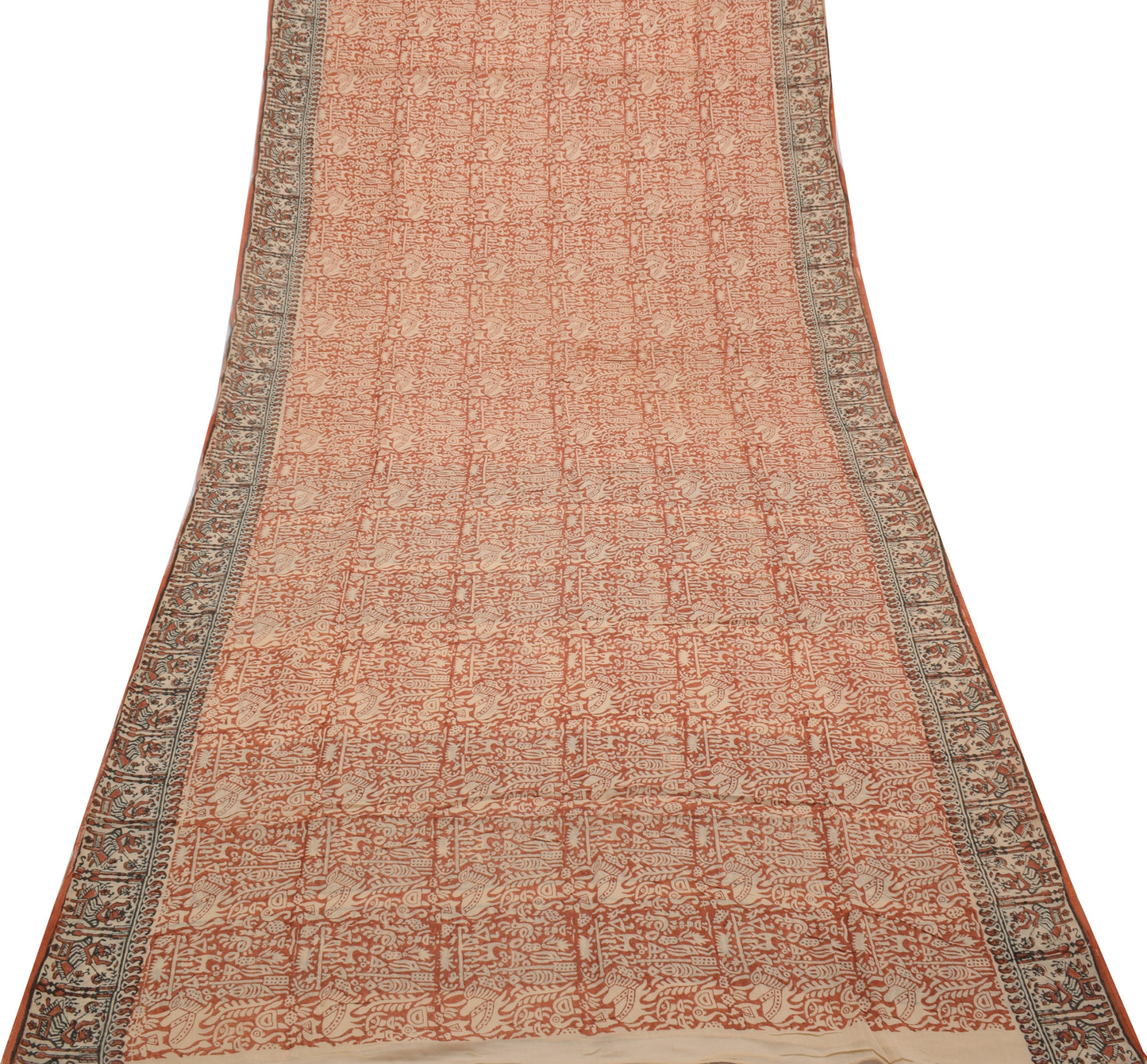 Sushila Vintage Indian Saree 100% Pure Cotton Printed 5 Yard  Soft Craft Fabric