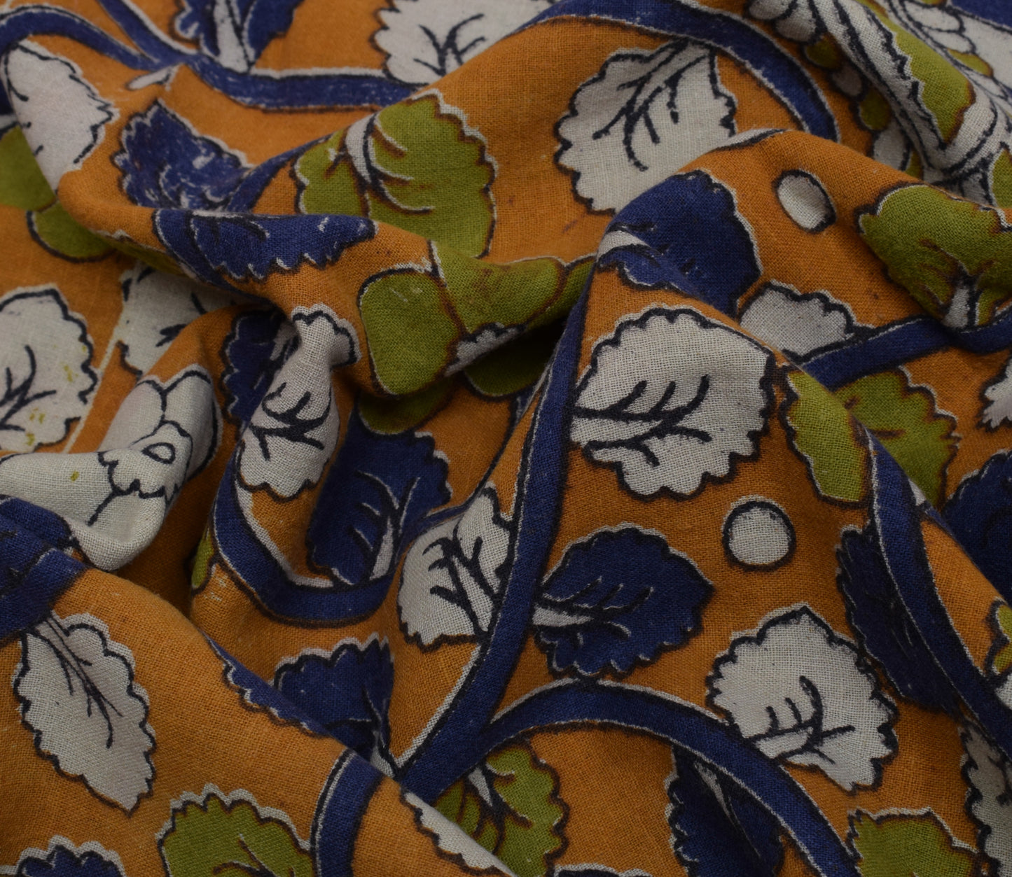 Sushila Vintage Green Saree 100%Pure Cotton Kalamkari Printed Floral Soft Fabric