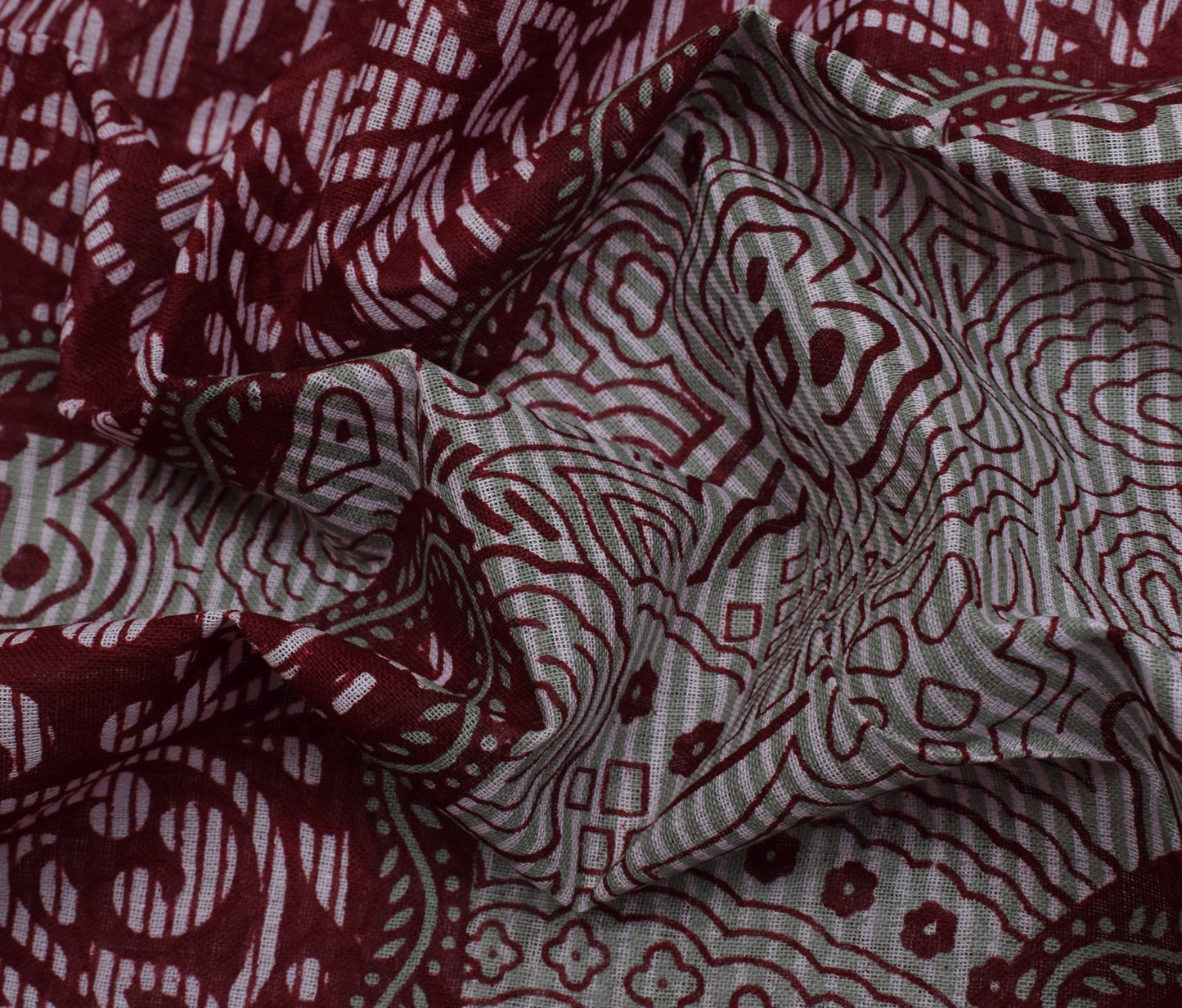 Sushila Vintage Indian Saree 100% Pure Cotton Printed 5 Yard Craft Fabric