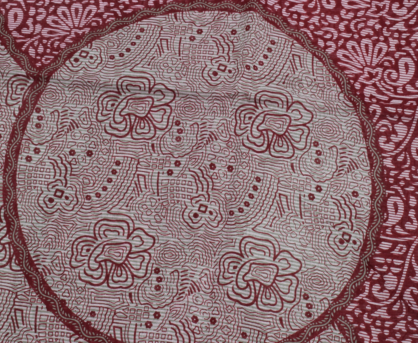 Sushila Vintage Indian Saree 100% Pure Cotton Printed 5 Yard Craft Fabric