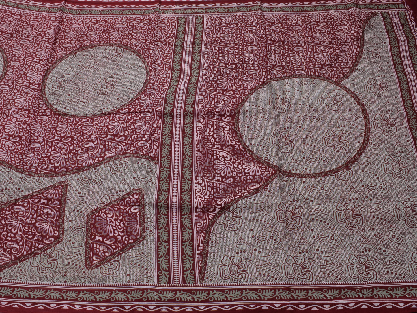 Sushila Vintage Indian Saree 100% Pure Cotton Printed 5 Yard Craft Fabric