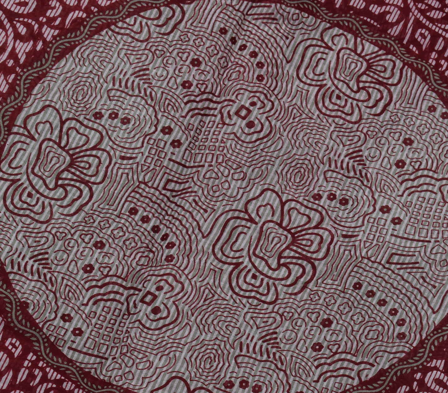 Sushila Vintage Indian Saree 100% Pure Cotton Printed 5 Yard Craft Fabric