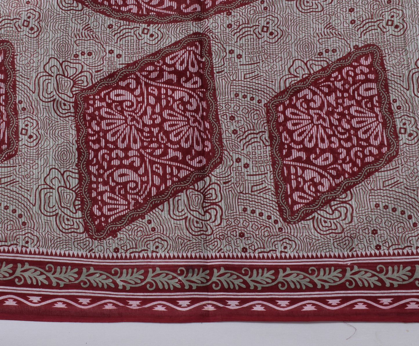 Sushila Vintage Indian Saree 100% Pure Cotton Printed 5 Yard Craft Fabric