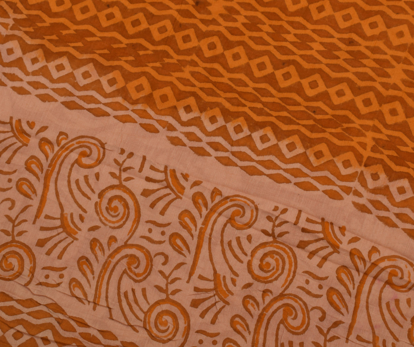Sushila Vintage Indian Saree Pure Cotton Printed Floral Soft 5 Yard Craft Fabric