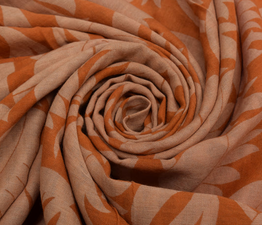 Sushila Vintage Indian Saree Pure Cotton Printed Floral Soft 5 Yard Craft Fabric
