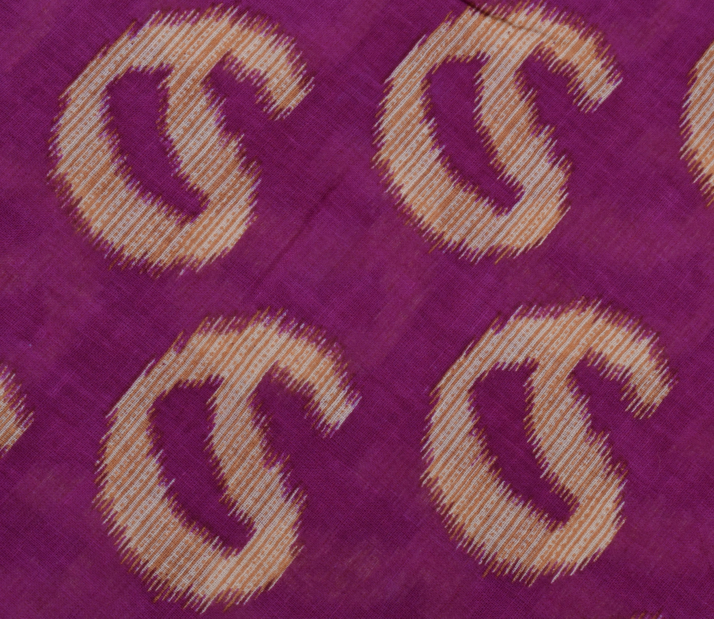 Sushila Vintage Purple Saree 100% Pure Cotton Printed Paisley Soft Craft Fabric