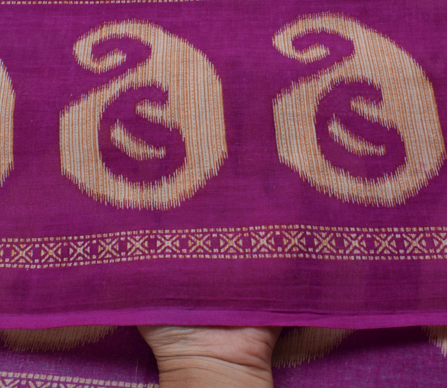 Sushila Vintage Purple Saree 100% Pure Cotton Printed Paisley Soft Craft Fabric
