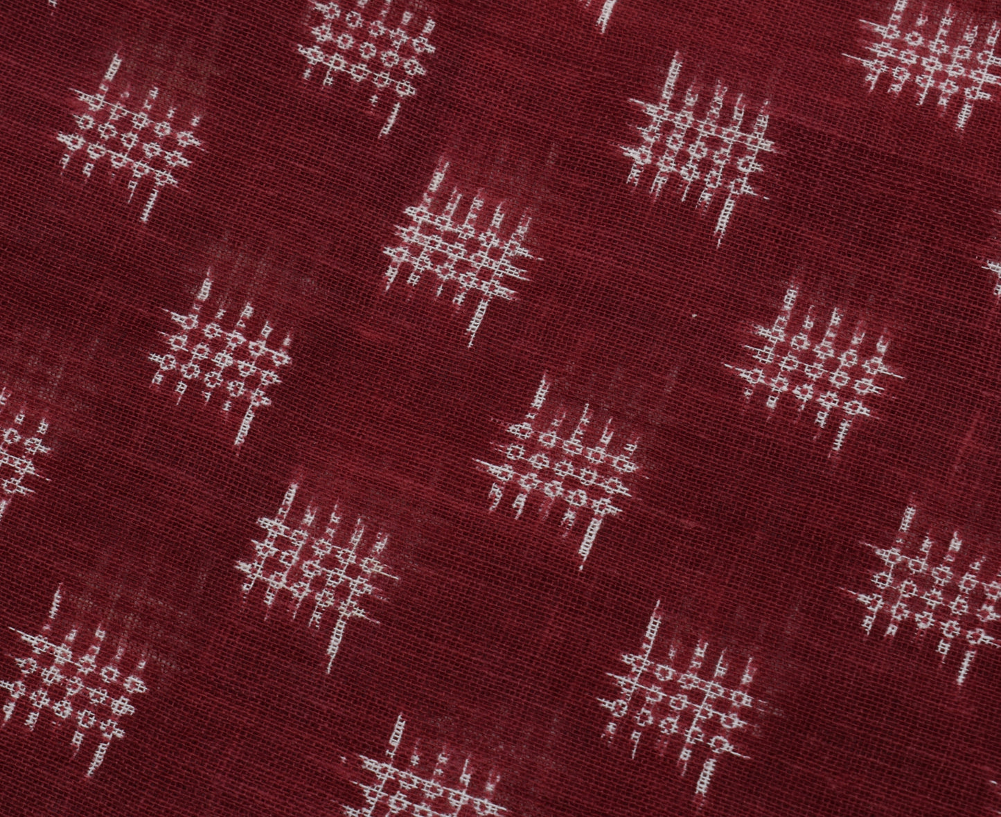 Sushila Vintage Maroon Saree 100% Pure Cotton Printed Soft Craft Sari Fabric