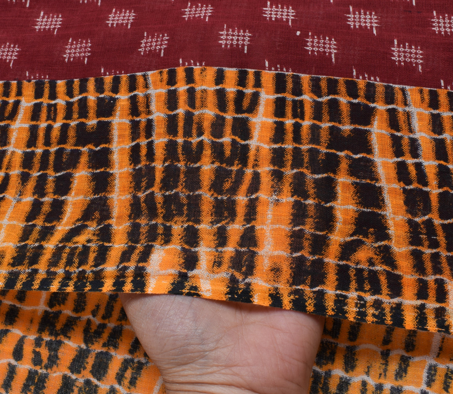 Sushila Vintage Maroon Saree 100% Pure Cotton Printed Soft Craft Sari Fabric