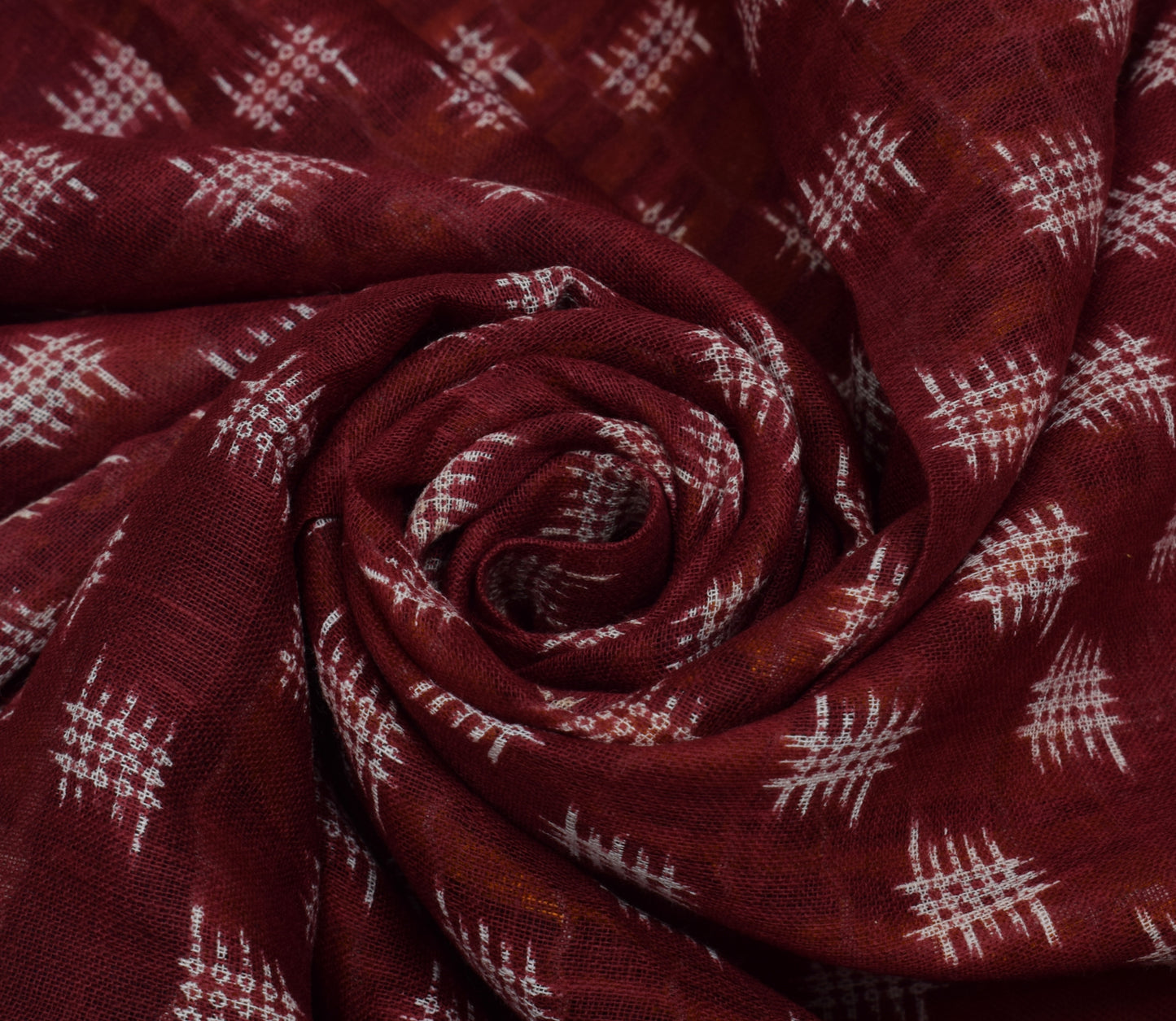 Sushila Vintage Maroon Saree 100% Pure Cotton Printed Soft Craft Sari Fabric