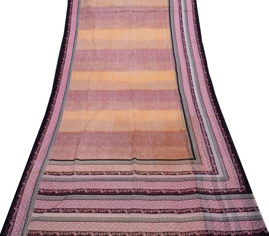 Sushila Vintage Multi-Color Saree Pure Cotton Printed 5 Yard Soft Craft Fabric