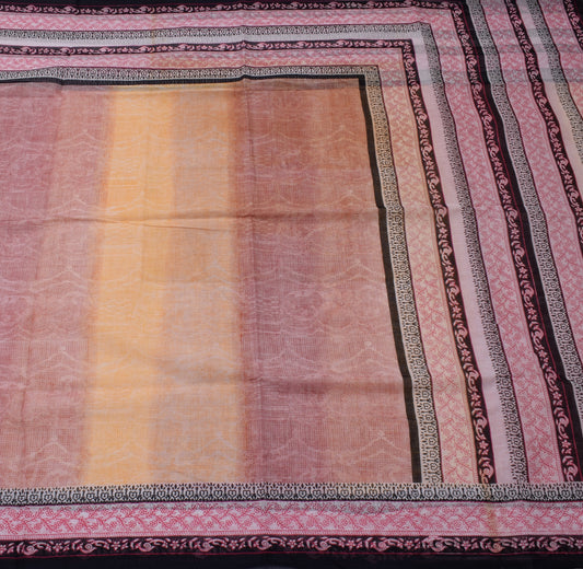 Sushila Vintage Multi-Color Saree Pure Cotton Printed 5 Yard Soft Craft Fabric