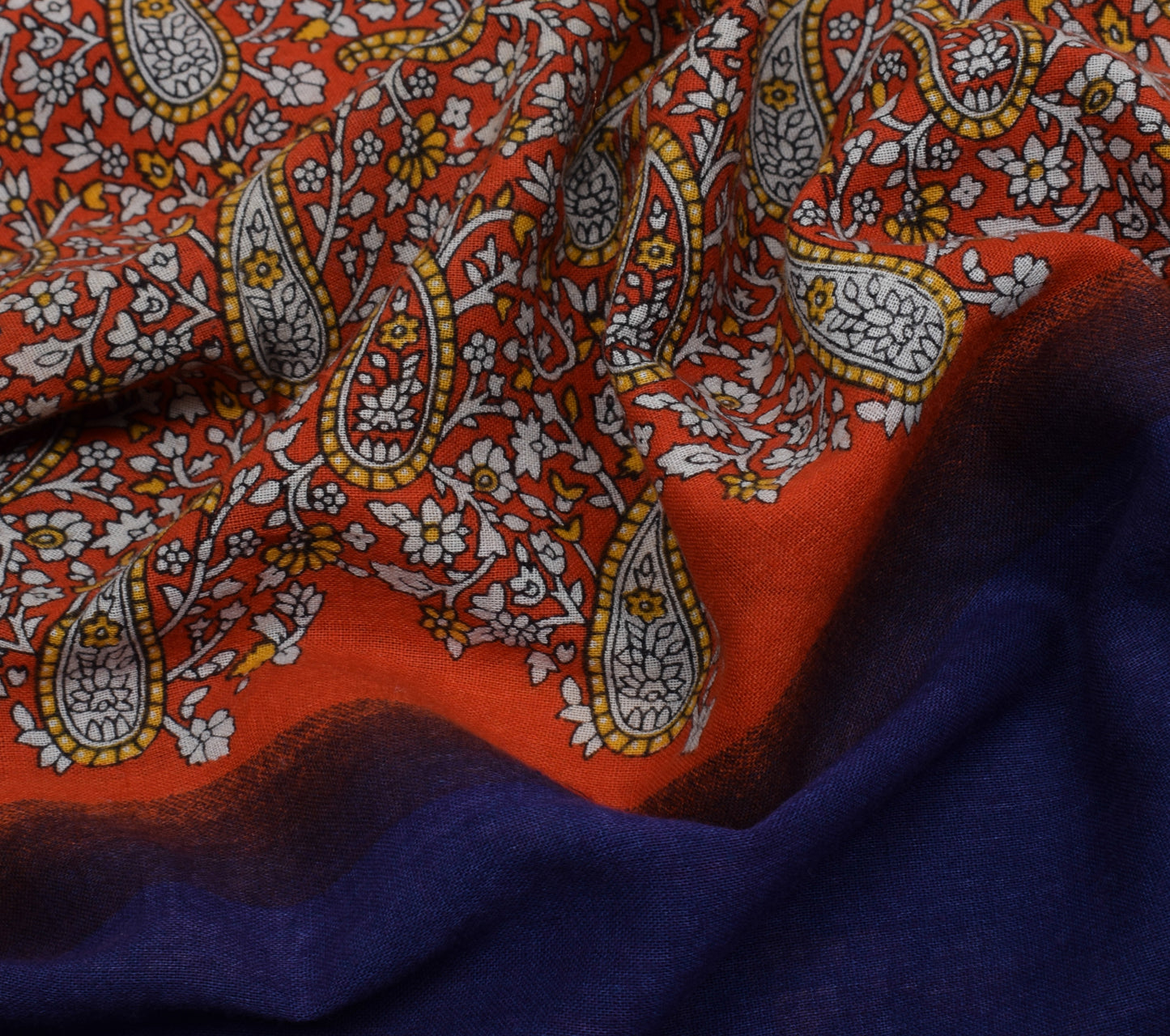 Sushila Vintage Indian Saree 100% Pure Cotton Printed Paisley Soft Craft Fabric